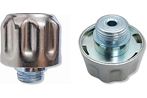 ÜREL Small Hydraulic Oil and Fuel Filler Metal Vent Breather Cap for Reservoir Tank (with Flange, BSP 1/2 in Threaded, 304 (18/10) Grade Stainless Steel)