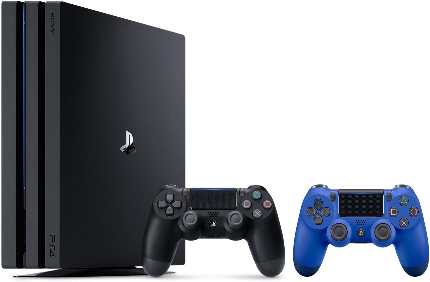 PlayStation 4 Pro Console 3 items Bundle:PS4 Pro 1TB Console,Extra PS4 Dualshock 4 Wireless Controller Wave Blue with Mytrix Wall Charger