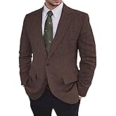 Retro Men Suit Sport Jacket Tweed Herringbone Separates Coat Slim Fit Groom Tuxedos Blazers Prom Brown Grey Jackets Blazer Sport Coats Dark Brown 3XL
