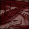 MDS Pack of 60 Yard Sheer Organza Fabric for Wedding Party Home Event Banquet Decorations, Backdrop Curtain Craft Dress Sewing Fashion DIY Crystal Organza Tulle Fabric Bolt 44” Wide - Burgundy