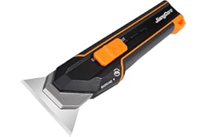 JiangCore Utility Scraper Knife 3-in-1 - Pro Multi-Tool Design - Construction Camping Kitchen Use - Floor Glass Stovetop Cleaning w/10 Blades