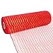 LaRibbons Deco Mesh Ribbon - 10 inch x 30 feet Each Roll - Metallic Foil Red and Green Rolls for Wreaths, Swags and Decorating - 4 Pack