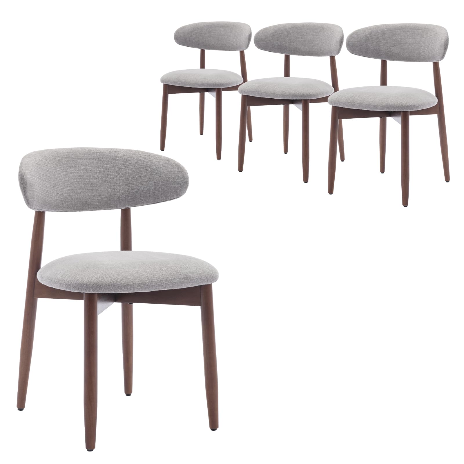 Photo 1 of ***UPDATED 6/12****PARTIAL SET - See Clerk Notes*
COLAMY Wooden Dining Chairs Set of 4, Modern Fabric Upholstered Kitchen Chairs, Farmhouse Dining Room Chair with Foot Pegs, Light Grey