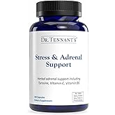 Dr. Tennant's Stress & Adrenal Support, Helps Cortisol Production & Stress Management, Promotes Endocrine Health, Immune & Cellular Function, Each Capsule has 200 mg of Bovine Adrenal