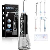 H2ofloss Water Dental Flosser Teeth Pick -Portable Oral Irrigator with 5 Modes, Rechargeable IPX7 Waterproof Orthodontic Teeth Cleaner Pick Cordless for Home Travel-300ml Water Tank