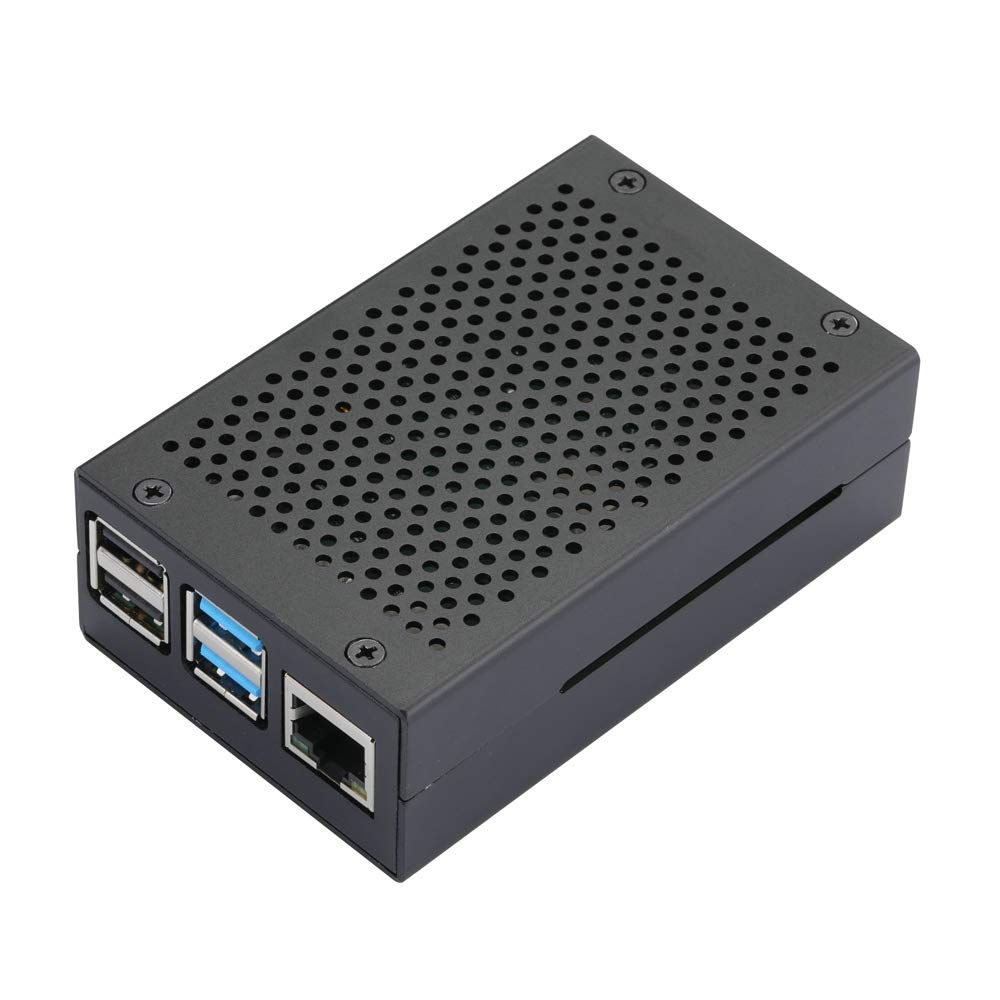 Unistorm Raspberry Pi 4 Case RPI 4 Aluminum Case RPI 4B Metal Shell Black Enclosure for RPI 4 Model B(Black)