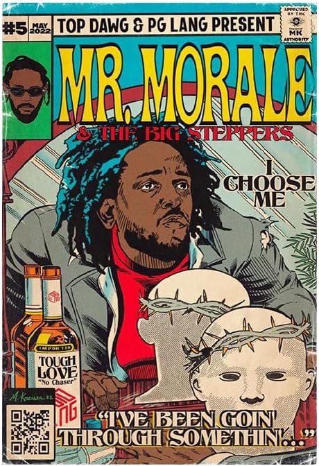 Wall Décor - Kendrick Lamar Poster Mr. Morale & The Big Steppers Music Album Posters Aesthetics Room HD Print Canvas Wall Art Home Decor 16x24 inch Unframed…