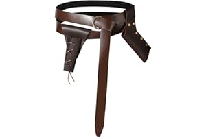 XWXLDD Medieval Belt Nordic Viking Knight Belt of Renaissance Dagger Sword Frog LARP for Knight Pirate（3PC）