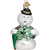 Old World Christmas Sam The Snowman Glass Blown Ornament for Christmas Tree, Handcrafted Holiday Decoration, Rudolph Collection