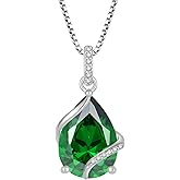 STARCHENIE 925 Sterling Silver Necklaces for Women Pear Cut Birthstone Pendant Necklace Jewelry Gift
