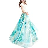 Sinono Womens Long Chiffon Bohemian Skirt Gypsy Dress Maxi Boho Beach Skirt