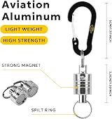 SF Magnetic Net Release Holder Aluminum Alloy Hook Coiled Lanyard Silver view 2