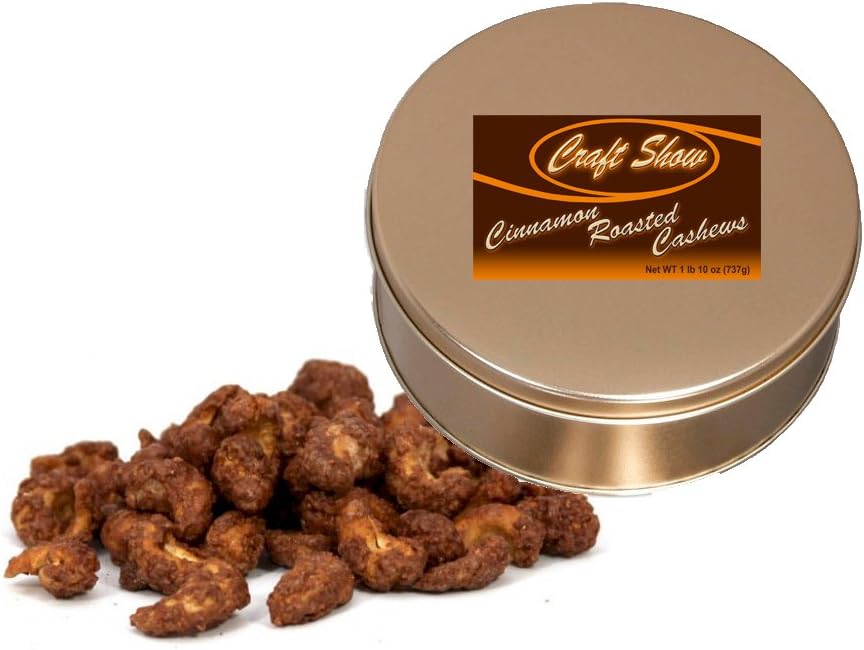 Cinnamon Roasted Cashews 1 Lb 10 Oz Gold Tin