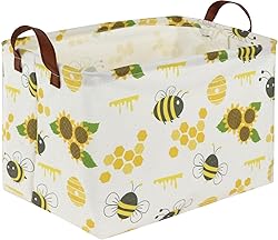 Sanjiaofen Rectangular Kids Storage Bins,Bee Basket