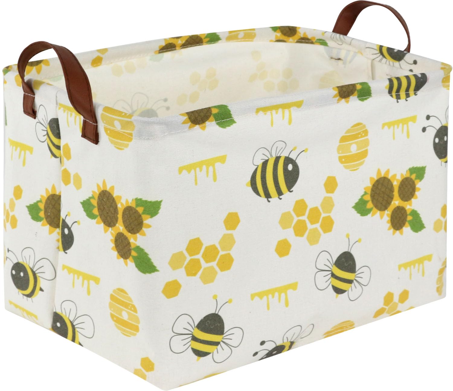 Sanjiaofen Rectangular Kids Storage Bins,Bee Basket