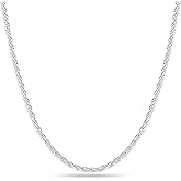 BRIJEWNES 925 Sterling Silver Clasp 2/2.5/3/4/5mm Silver Chain for Men Mens Necklace Rope Chain Necklace Diamond Cut Silver Mens Chain Necklace 16 18 20 22 24 26 28 30 Inches
