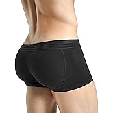 Rounderbum Men’s Dual Tech Padded Boxer Trunk + Smart Package Cup – Removable Pads & Package Enhancing Pouch, 3 Colors