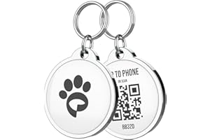 HeyBuddy™ QR Code Smart Pet Tags for Dogs & Cats - Personalized Pet Tag Stores Multiple Informations, Includes Scannable GPS Coordinates, Real-Time Notifications, Health Documents & Community Alerts