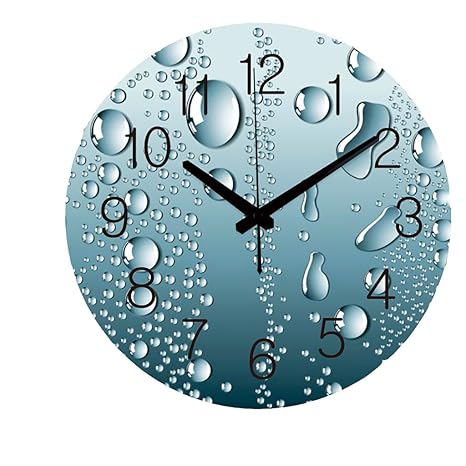 Bjxm 2018 New Modern 3d Water Drop Creative Wall Clock Parlor Mute Diy Wall Clock Simple Waterdrops Bedroom Study European Retro Wall Clock 12 Inches