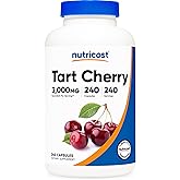 Nutricost Tart Cherry Extract 3000mg Equivalent from 300mg of 10:1 Extract Per Serving, 240 Vegetarian Capsules for 240 Servings per Bottle - Gluten Free, Non-GMO