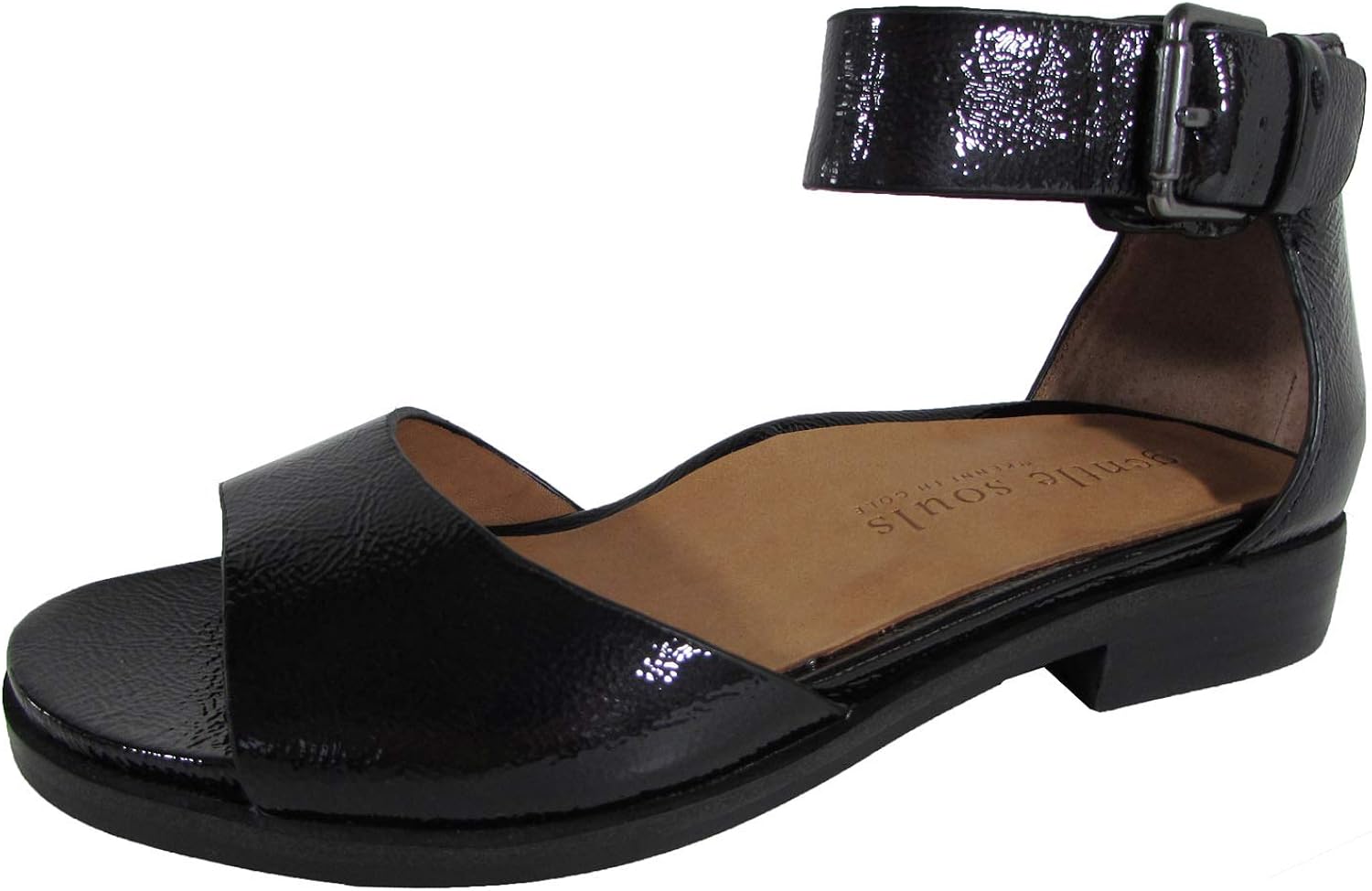 patent sandals with ankle strap