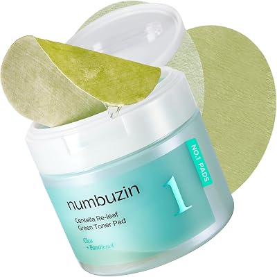numbuzin No.1 Centella Re-Leaf Green Toner Pads Calming Hydrating Exfoliating