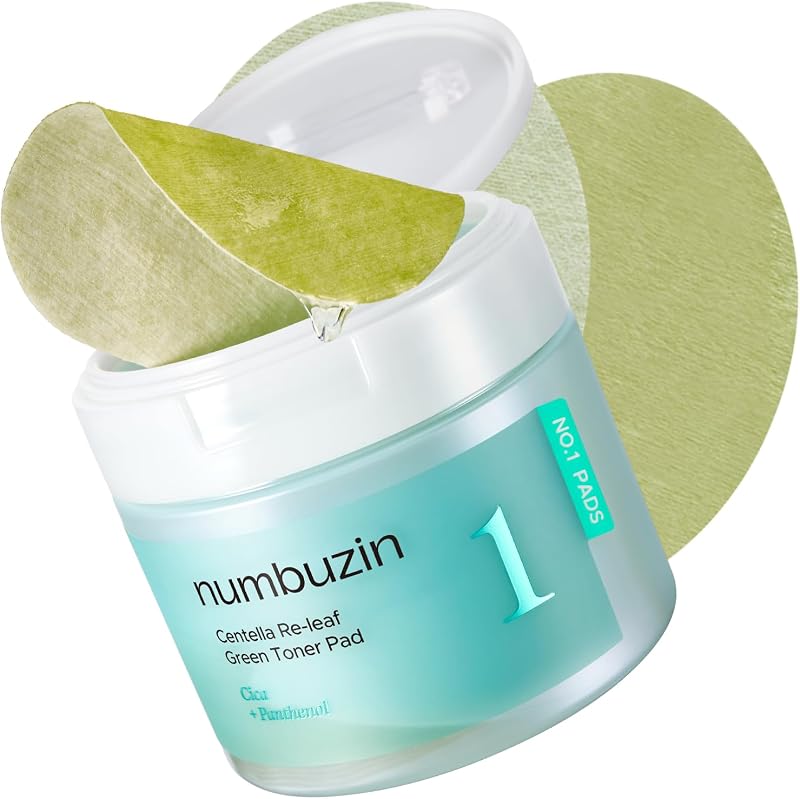 numbuzin No.1 Centella Re-Leaf Green Toner Pads Calming Hydrating Exfoliating