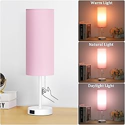 Dott Arts 18" Table Lamp for Bedroom, 3-Color