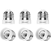 DiCUNO E26 to E12 Socket Adapter, Medium to Candelabra Base Adapter, 6-Pack | Medium E26 to Candelabra E12 Base Bulb Converter, Maximum wattage 200W, 165℃ Heat-Resistant, 120V, Base Socket Adapter