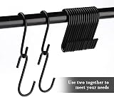 ilauke 20 Pack S Hooks Black Metal Hangers Kitchen Bedroom Office 3.07in view 7