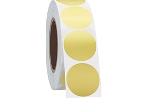Hycodest Dot Labels Round Stickers Color Coding Labels Dots Sticker Foil Paper 1 inch, 1000 Pcs (Gold, 1 inch)