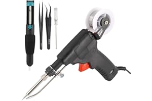 Yaegoo Soldering Gun Kit, AC 110V 60W Adjustable Temperature Solder Gun Set with Solder Wire, Desoldering Pump, Tweezers
