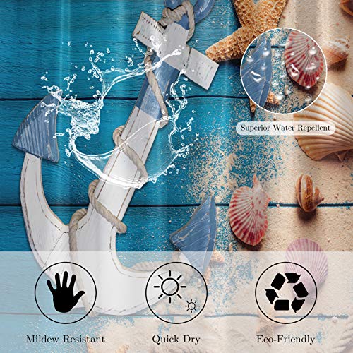 Beach-Theme-Shower-Curtain-Sea-Shells-Starfish-Shower-CurtainsWashable-Nautical-Anchor-Shower-Curtain-for-BathroomWaterproof-Polyester-Fabric-Sea-Bathroom-Curtain-72x72-inch 61QuUvgAT6L