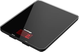 Accuweight 201B Digital Food Scale with Tempered Glass Surface, 5kg/11lb Kitchen Scale with LCD Display, 4 Units & 0.1oz/1g P
