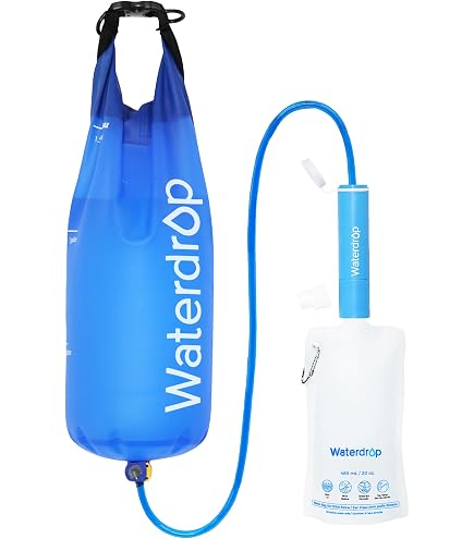 Purificateur Eau Portable Paille Filtrante LIXADA - Filtre à Eau Portable Pour Randonnée, Camping Et Situations D'urgence Filtre Eau D'urgence 0.01 Micron