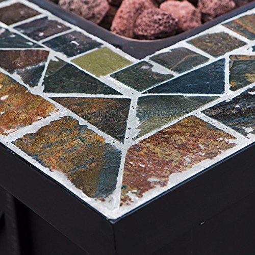 SKEMiDEX--- Gas Fire Table Bowl Cover Pit Outdoor Fireplace Propane Gas Heater Patio Provides up to 30,000 BTUs of heat Stainless steel burner Features an easy-to-use push-button electronic igniter.