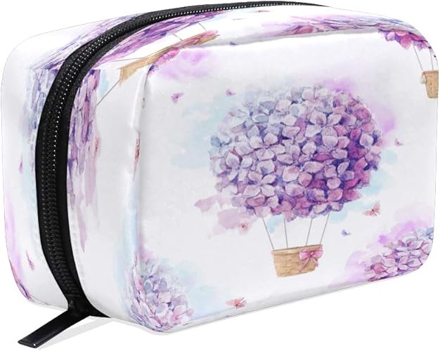 Amazon Co Jp 化粧ポーチ 人気 かわいい メイク ポーチ 水彩画 紫 熱気球 蝶柄 グラデーション おしゃれ トラベルポーチ トイレタリーバッグ ポシェット コスメティック 出張 便利 海外 小物 収納 ビューティー