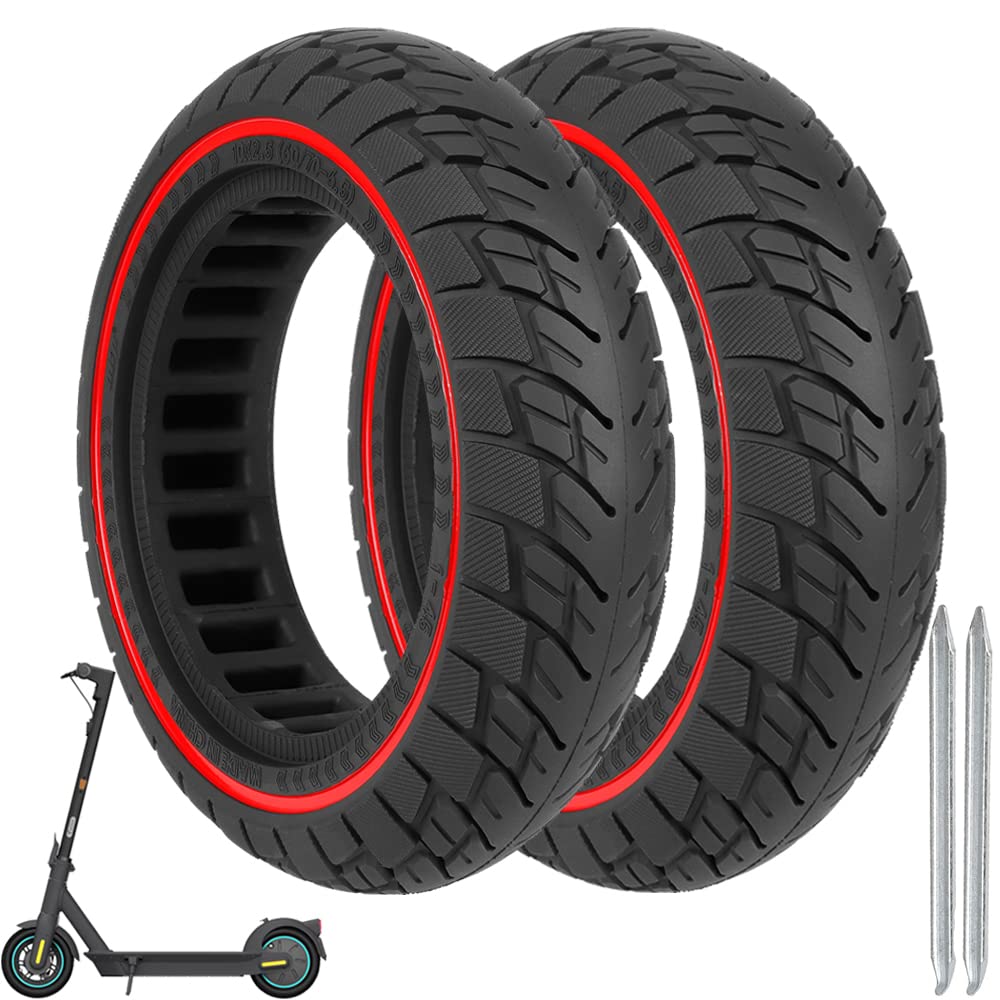 VOLOHAS 10 x 2.5 solid tyres for Ninebot MAX G30D II electric scooter 60/70-6.5 solid tyres for Max G30/g30 d/G30LP/G30LE/G30LE II/G30e 10 inch solid rubber tyres for ninebot max g30d 2 accessories — image 1