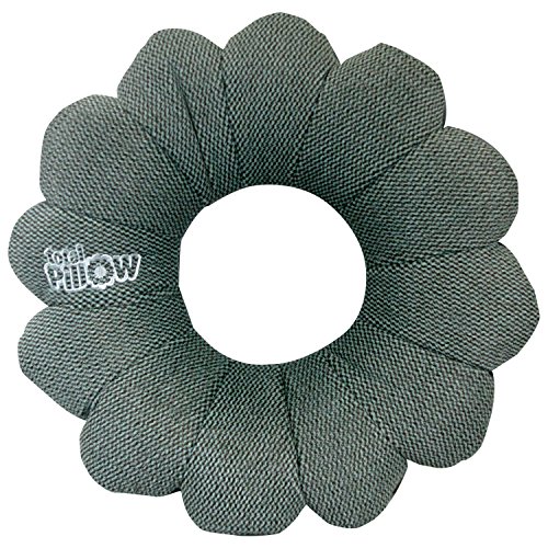 Total Pillow Microbead Portable Pillow - 2017 Exclusive Design - Use at Home or On The Go To Support Your Neck, Back and Knees - Classic Slate