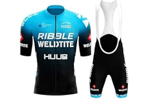 Mulfysports Men's Cycling Clothing Set,Bicycle Jersey and Padded Bike Shorts for Men MTB Road Riding with Pockets