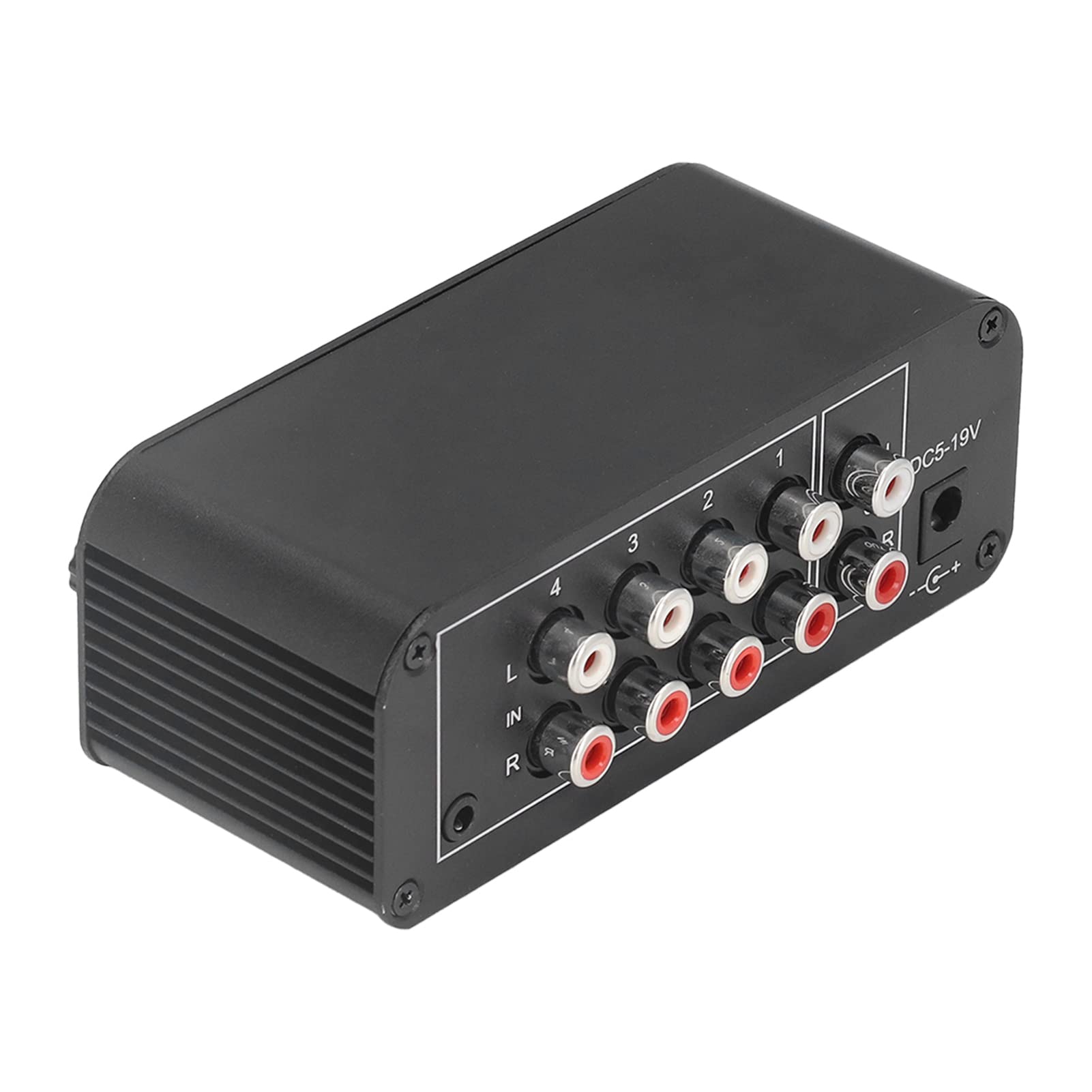 4 Channel Line Mixer, Stereo Sound Mixer 4 Channel Input And Output Mini Audio Mixer with Separate Volume Controls for Headphones, for Home Small Club or Bar