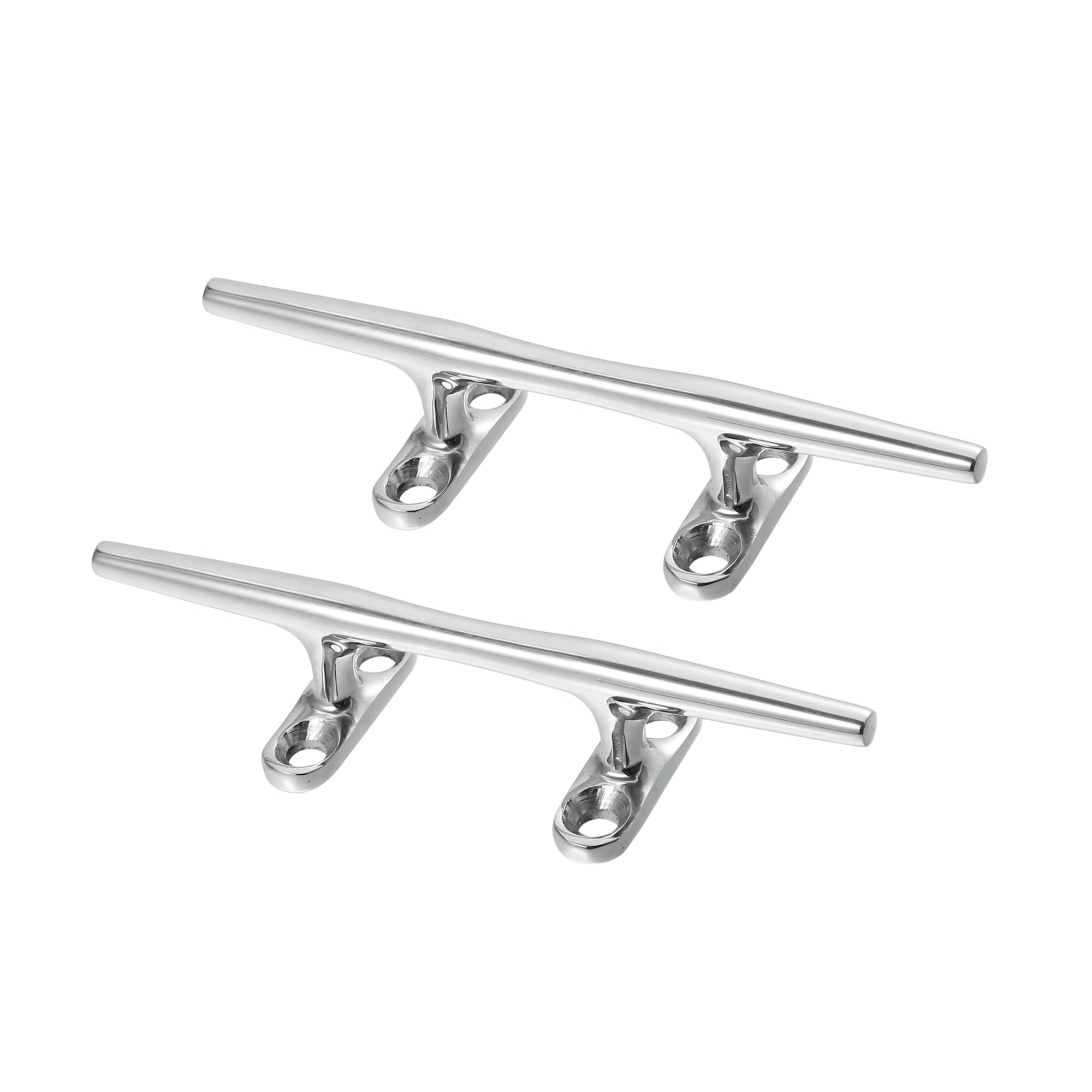 A ABSOPRO 2pcs 6 Inch Stainless Steel Flagpole Cleat Hook Boat Deck Rope Cleat Item Replacement