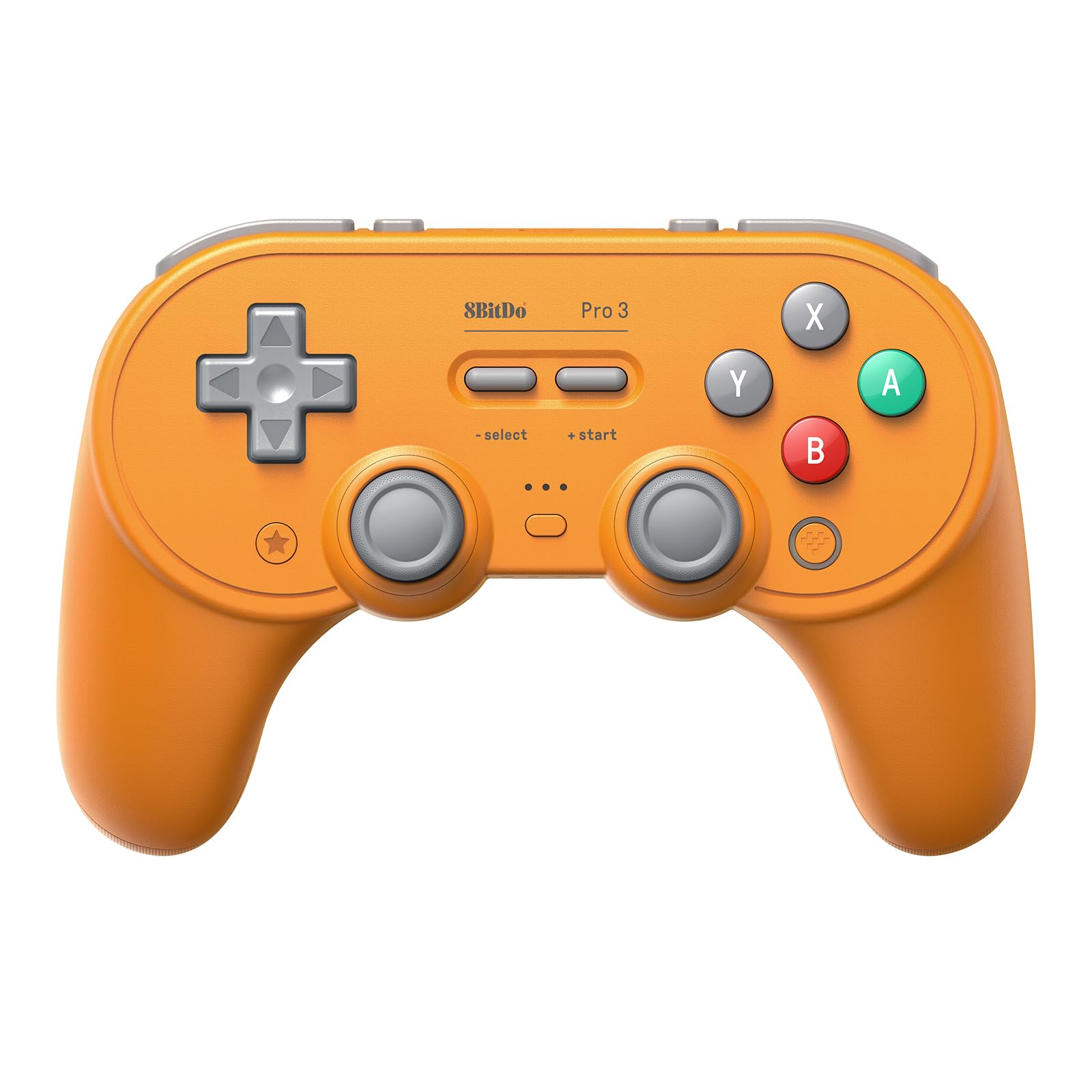 8BitDo Pro 3 Bluetooth Controller for Switch/Switch2,Windows, Apple, SteamOS, Android, TMR Joysticks, Swappable ABXY Buttons, programming Pro Back Buttons, Charging Dock, Hall Effect Triggers - Orange