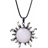 WCRAZYE Jade Amethyst Crystal Necklace Sun Necklace for Women February Birthstone Necklace Healing Purple Crystal Necklace Chain Reiki Spiritual Handmade Western Jewelry Gift