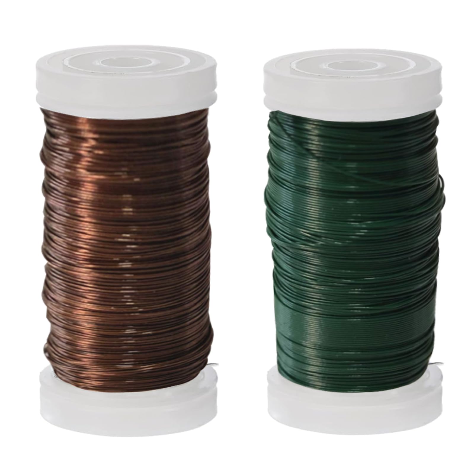 2 Rolls 55m Florists Flexible Green Wire, 0.35mm Gauge, Xmas Wreath & Craft Binding, Garden Paddle Wire for DIY Projects