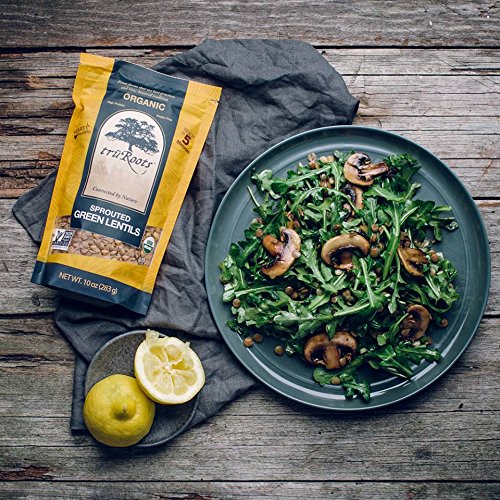 truRoots Organic Sprouted Green Lentils, 10-Ounce Pouches (Pack of 6)