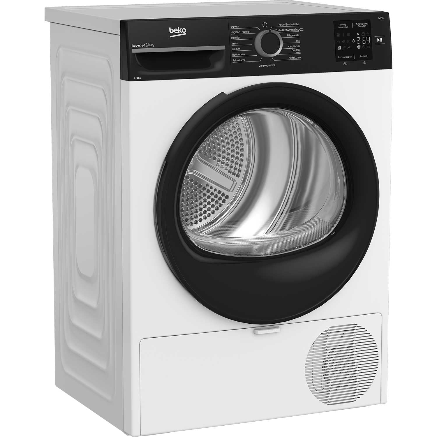 Beko BM3T39230W Wäschetrockner, 9 kg, Frontlader Wärmepumpentrockner, 15 Programme, Sensortrocknung, Säulenfähig, Aquawave Schontrommel, Weiß 3