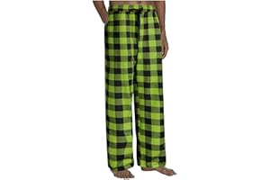 WENKOMG1 PJ Bottoms for Men 100% Cotton Buffalo Plaid Pajama Pants Casual Lounge Pants Baggy Lightweight Comfy Sleepwear