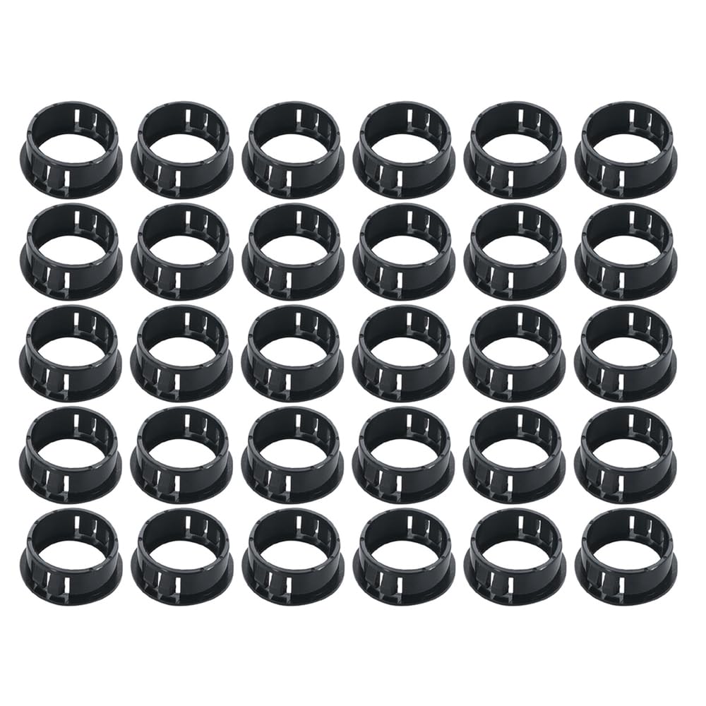 Leliafleury 30 Pcs Plastic Hole Plugs 8mm Round Black Hole Plugs Desk Cable Grommet for Wire Protection