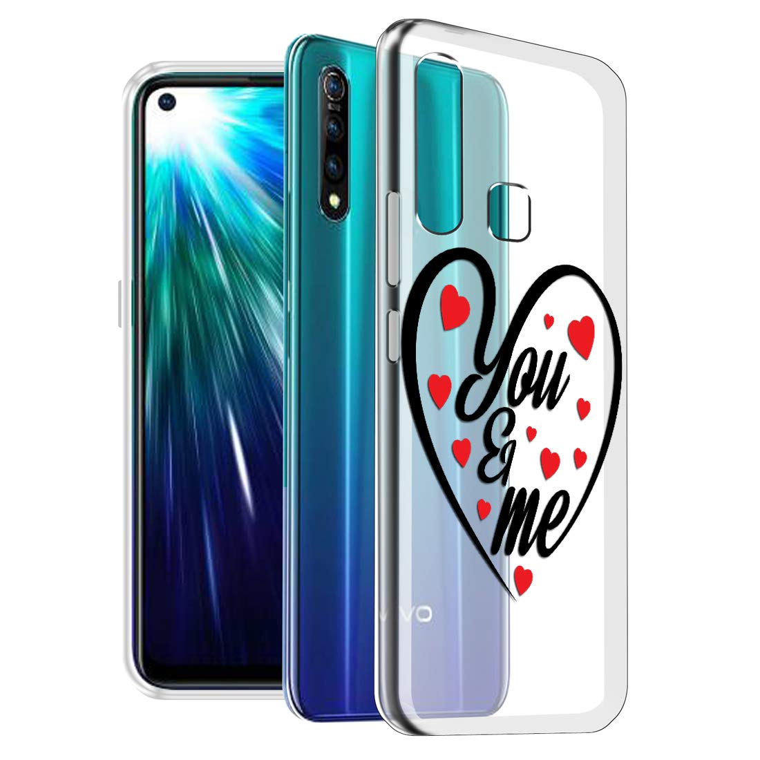 Fashionury ''You and ME'' Shockproof Printed Back Cover Case for Vivo